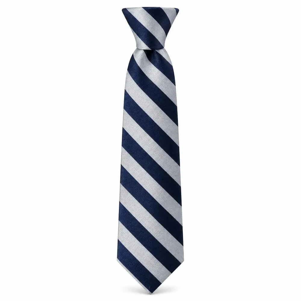 J CREW Navy and Silver Striped Tie, 3.5 Inches Wide